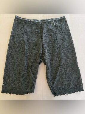 Calvin Klein Black Lace Biker Briefs with Logo Waistband